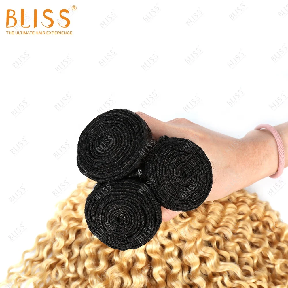 Bliss Blonde 1b613 Hair Bundles Vendor Kinky Curly Mongolian Weave Double Weft Vietnamese Hair Bundle