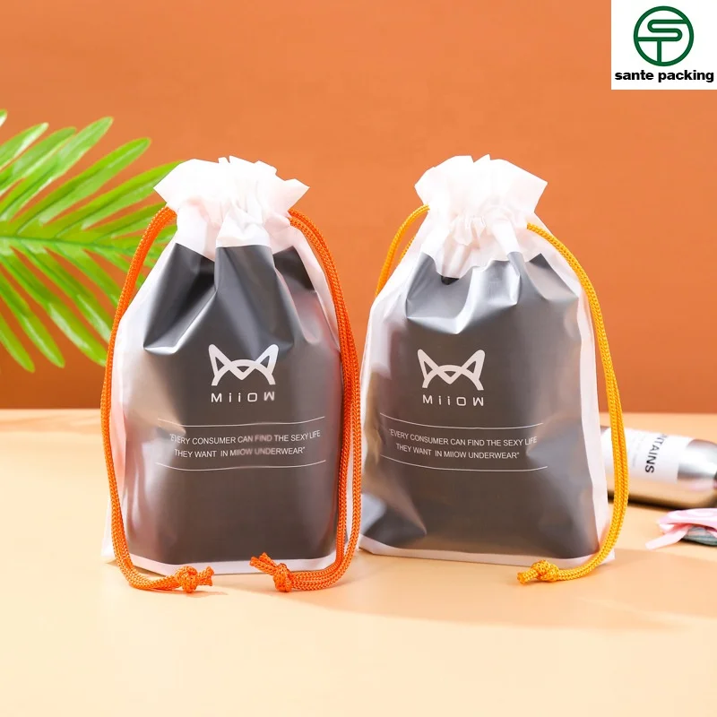 Hot Sealing Glossy Ldpe Backpack Bag Drawstring Bag Clear Plastic