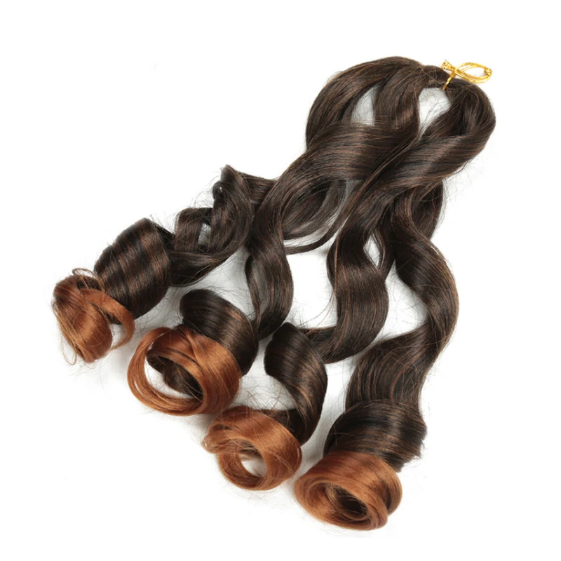 Изготовленный на заказ 20 дюймов Волнистые волосы косы Свободная объемная волна французский Спираль Вьющиеся Плетение волос АФРО Синтетические накладные волосы на крючке, затененные Спираль Вьющиеся волосы для наращивания