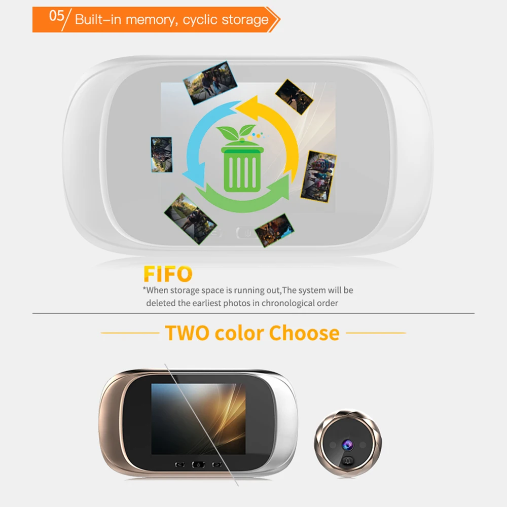 Hot Sell Cheap Video Doorbell Peephole Smart Door Viewer 120 Degree Wireless Security IR Night Version Monitor Dingdong Camera