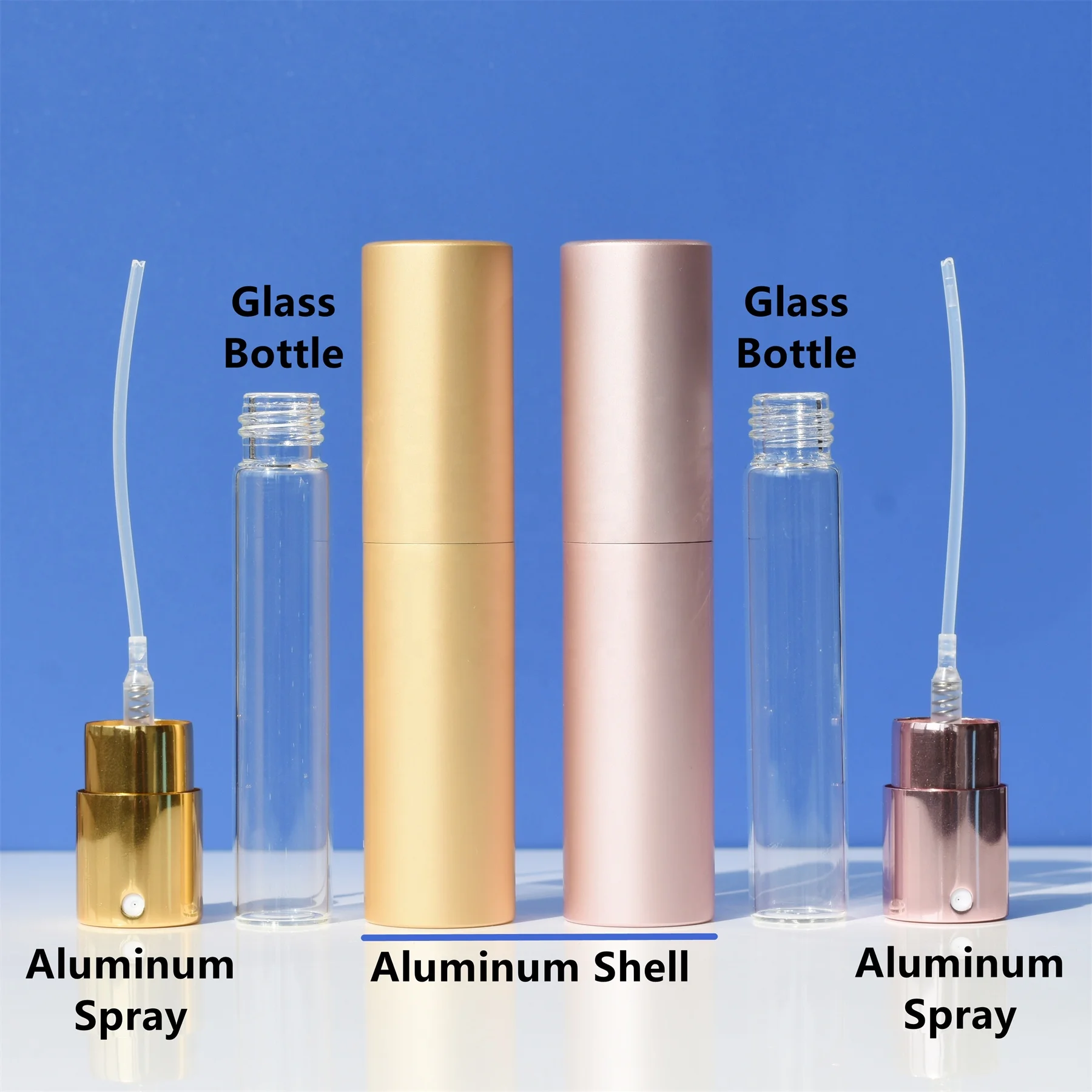 HeLun Stock 10ml Portable Gold Black Matte Aluminum Metal Twist Up Decant Refill Refillable Perfume Atomizer Pump Spray Bottle