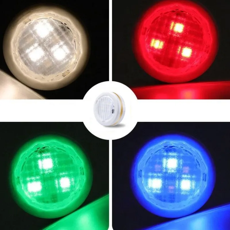 Adjustable brightness Remote Control Wireless mini cabinet led night light 16 Colors Changing RGB Accent Touch Puck Light