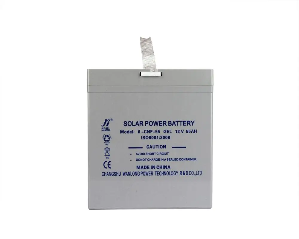 the solar battery for 12v55ah gel UPS long life deep cycle batter