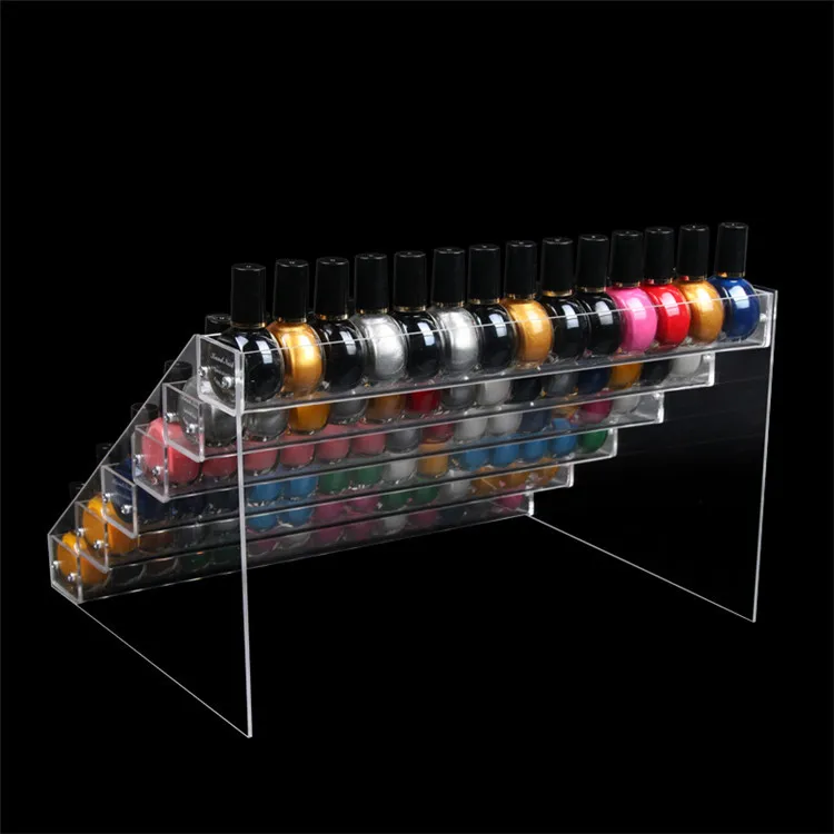 Counter Display 5 Tiers Acrylic Nail Polish Display Stand Cosmetic Rack Organizer