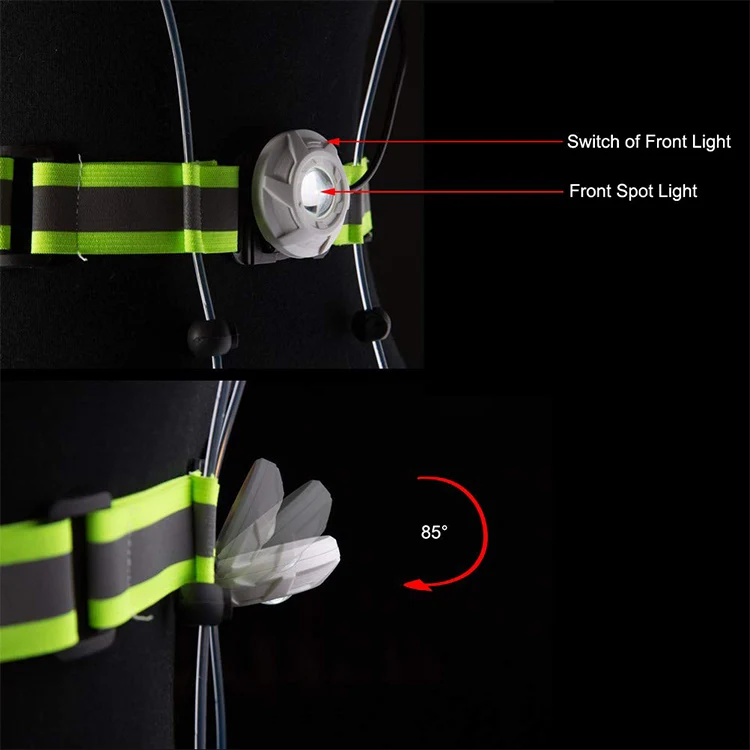  360 Reflective Vest Rechargeable USB Multicolored LED Safety Light Gear for Runner Bike