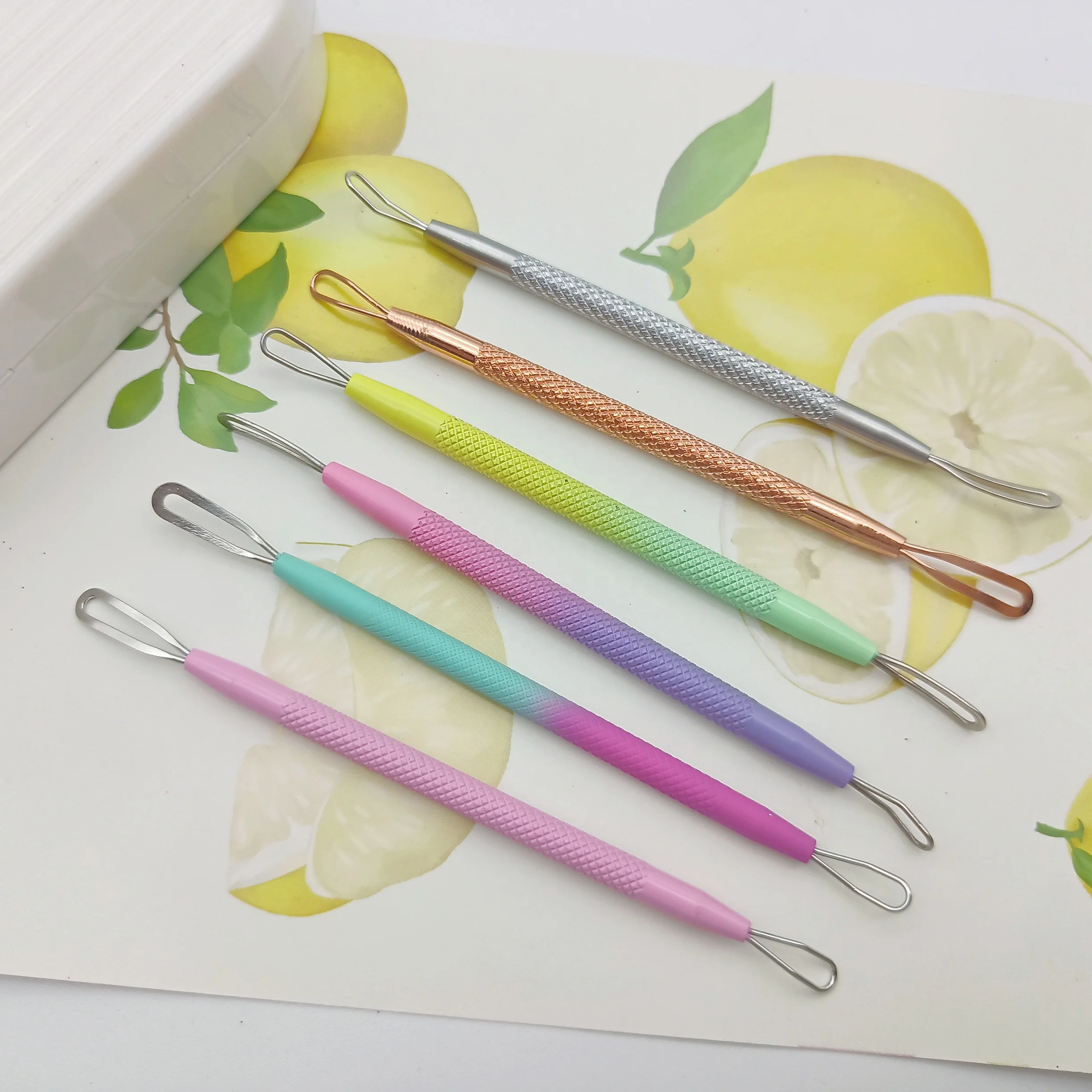 Нержавеющая сталь двойная головка для удаления порошка акне игла прыщей и костюм ухода за лицом лечение