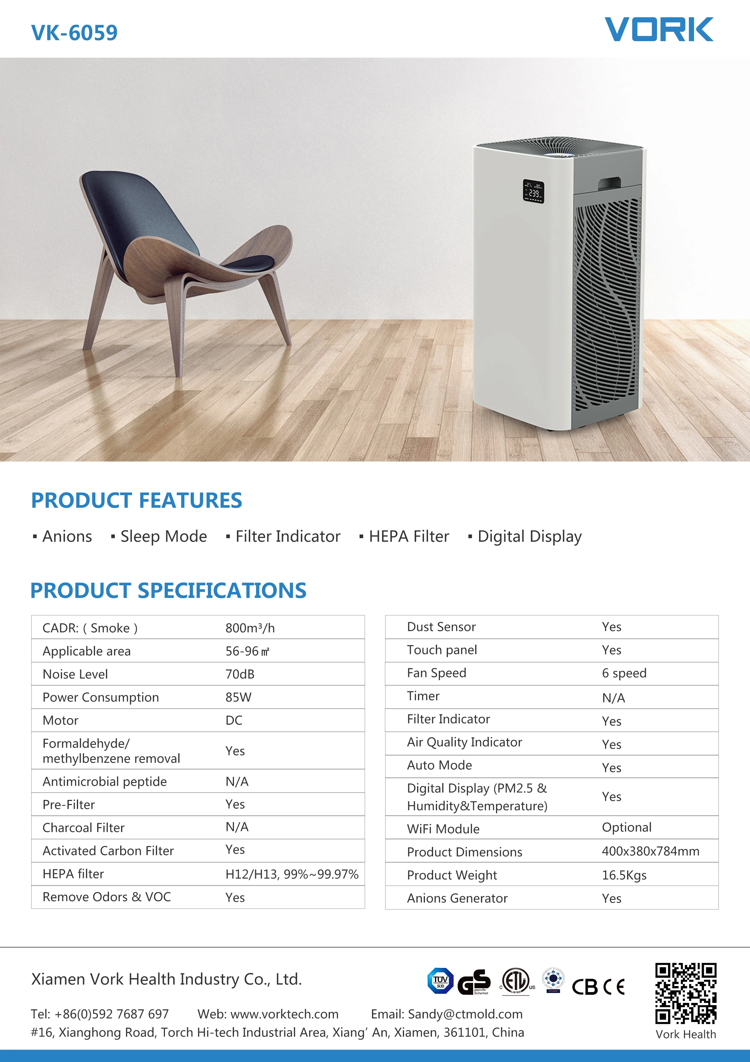 Hot Sale CE Air Purifier Manufacturer Portable 220v Hospital Commercial Hepa for Home Large Room White Noise Machine ABS Plastic
