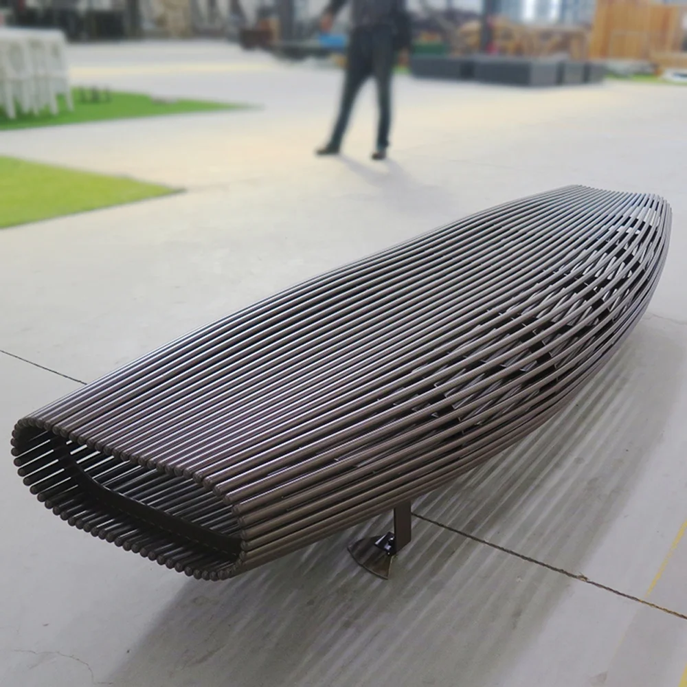 High Quality Outdoor Bench in Shopping Mall Street 2023 World Expo Metal Steel with Customized Patio Bench Outdoor Seat Bench