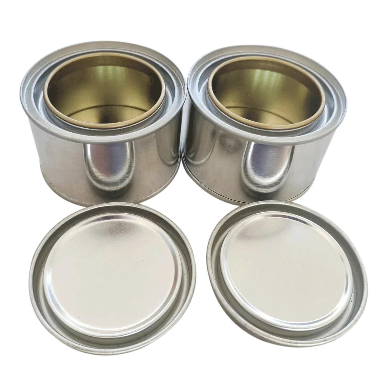 Оптовая продажа, 200 мл, круглые металлические банки для краски, жестяные банки, контейнеры для клея и упаковки на водной основе