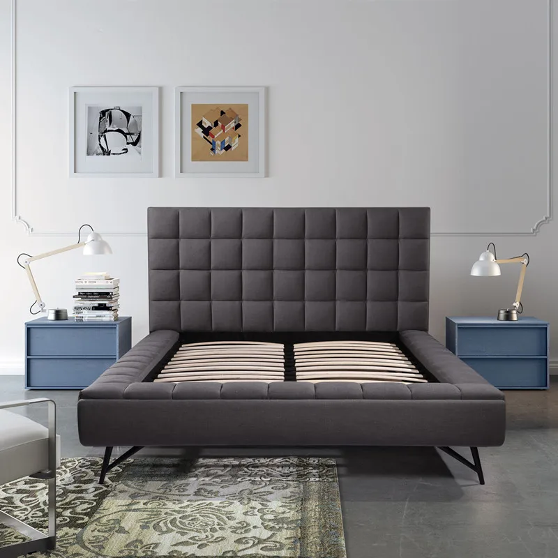 Мебель для спальни премиум-класса, кровать большого размера, итальянский стиль, бархатная мягкая кровать, Роскошная Современная двуспальная кровать