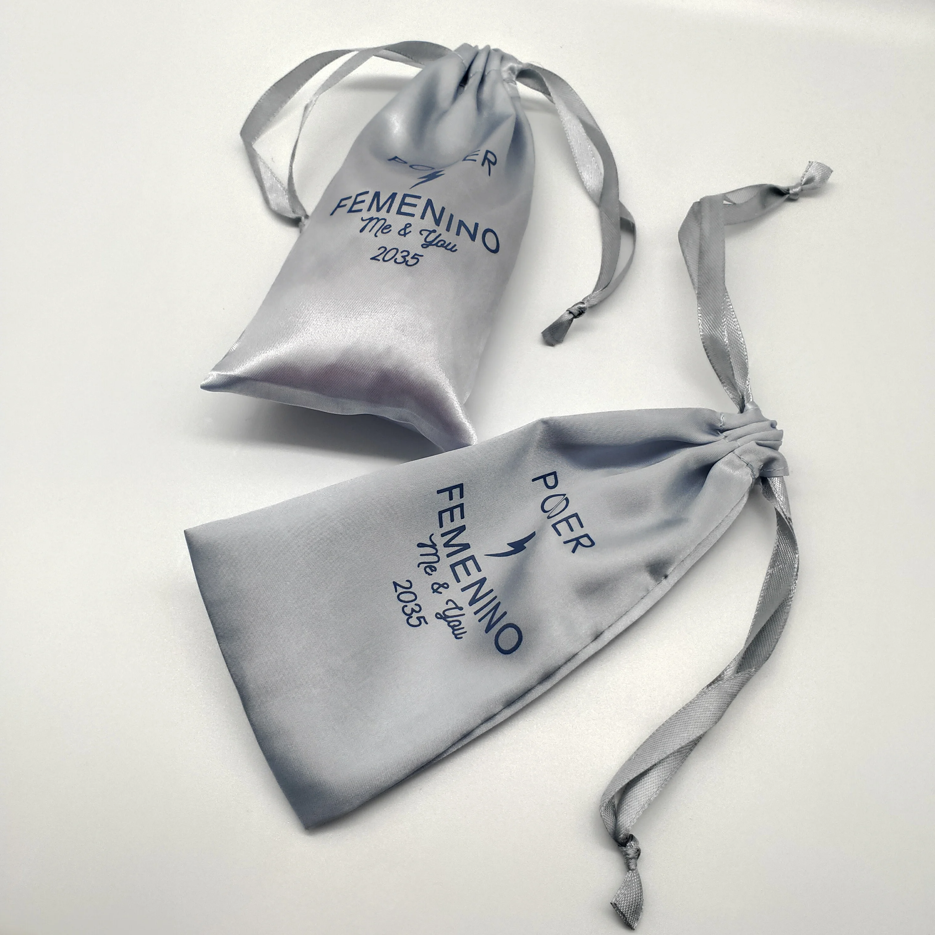 High Quality Shopping Satin Silk Drawstring Bag Jewelry Pouch With Logo Custom Satin Bags