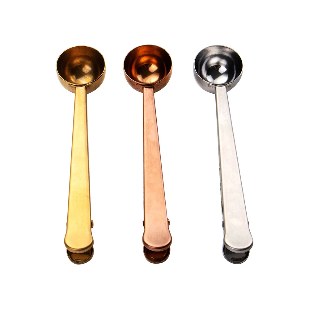 
4 Pieces Stainless Steel 1/2 Tablespoon Measuring Coffee Scoop Spoon With Tea Spoon Clip Sets 