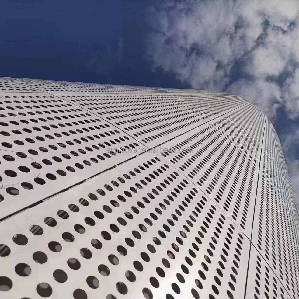 Perforated CNC Exterior Aluminum Metal Wall Cladding Facade Panels