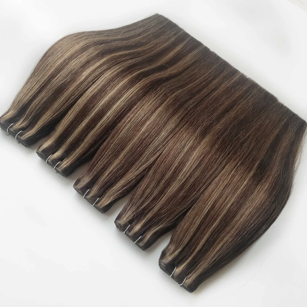 Double Drawn Injected Tape Hair Extensions Making Machine Invisible Skin Piano Color PU Weft