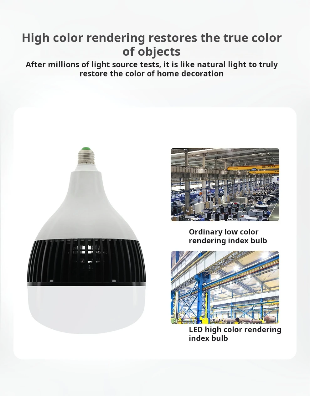 High Power LED Bulb,Daylight White 6500k LED High Watt Light Bulb Indoor Living Room Garage Warehouse Super Bright Lighting Lamp_10