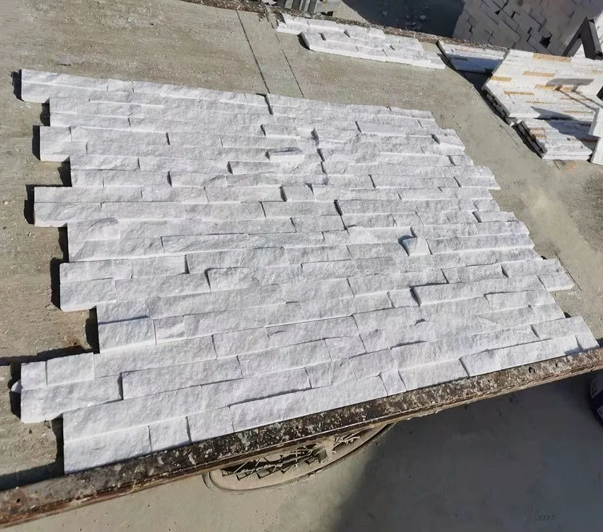 Nature White Quartzite Stacked Stone Wall Cladding Panels
