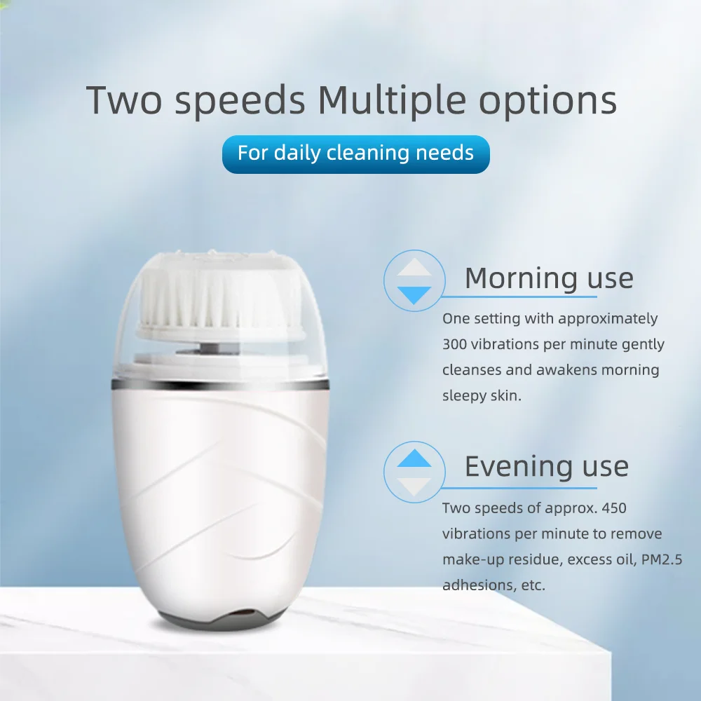 waterproof IPX7 face cleanser with brushskin scrubber brush 3 in 1 brush face cleaning