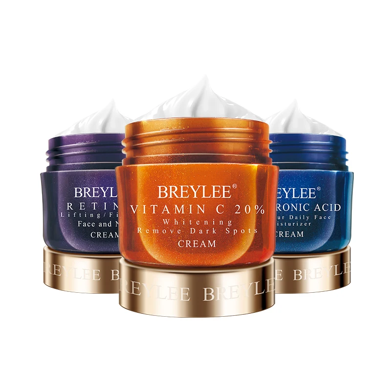 
BREYLEE Face Cream Hyaluronic Acid Moisturizing Day Cream Retinol Anti Wrinkle Vitamin C Whitening Skin Care Acne Treatment 40g 