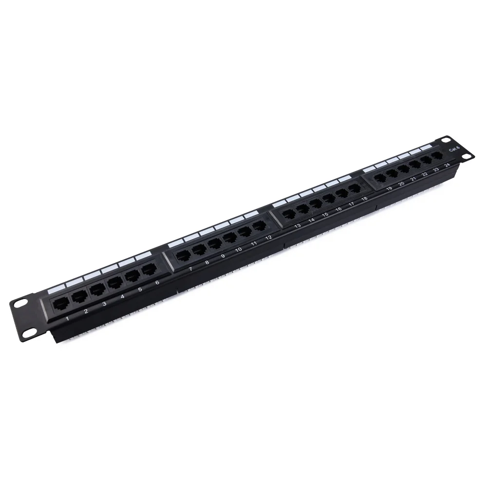 Производитель Прямая поставка 1U 24-портовая патч-панель замочного зажима сетевой патч-панель Cat 6 EST-P2624-C6