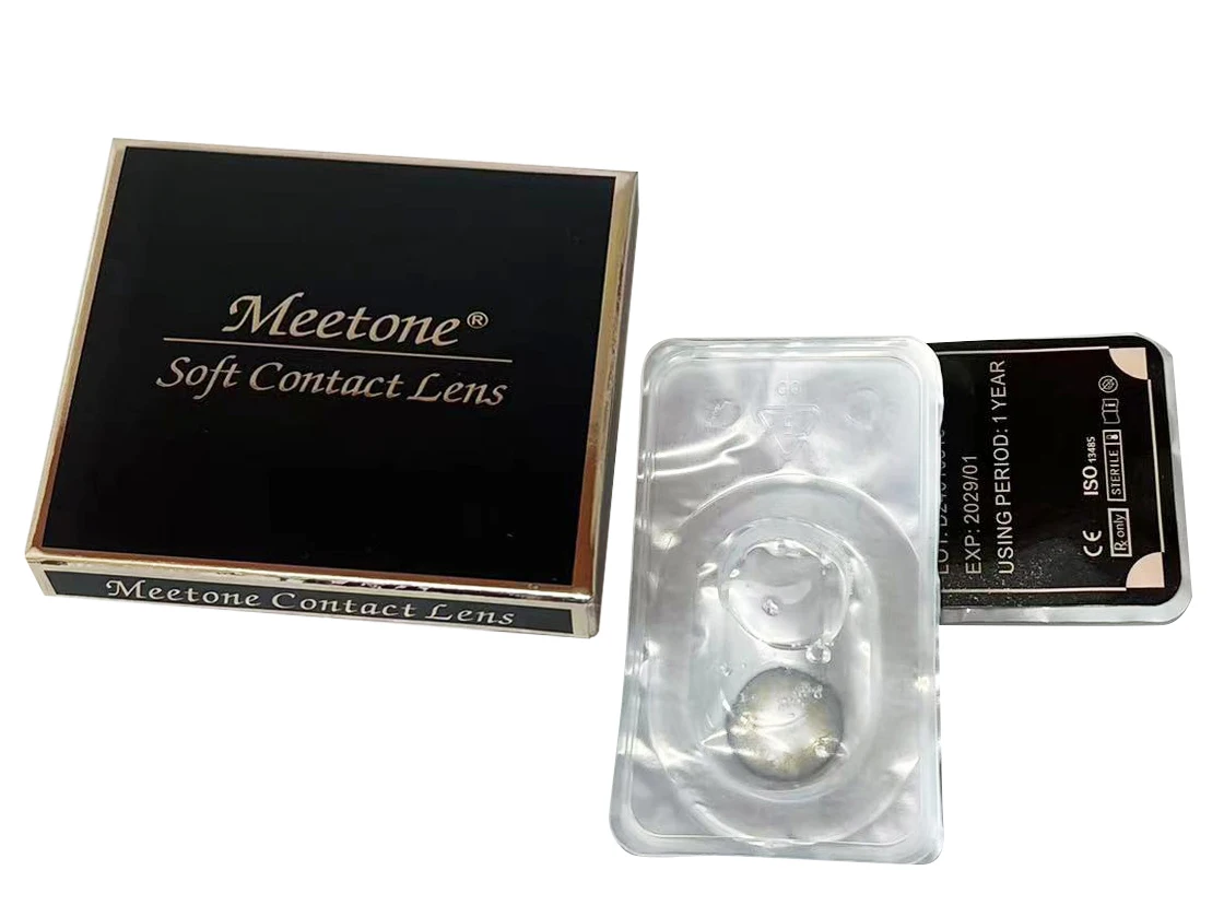 Free design Eye Lens Box custom Meetone colored contact lenses paper box uv varnish Lentes de Contacto Paper Box