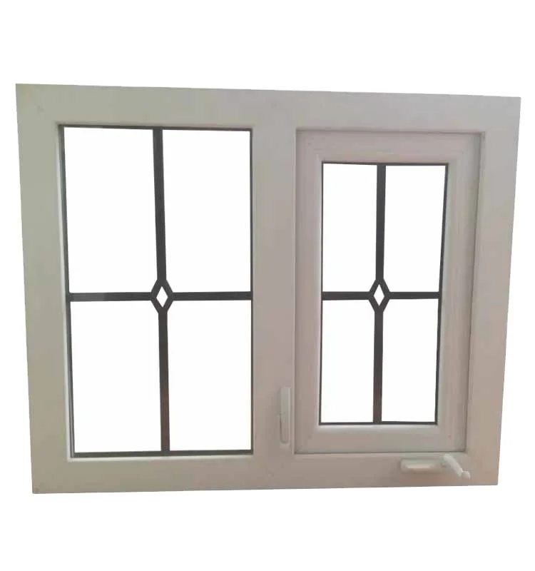 American Style PVC Crank Open Handle Vinyl Casement Windows with grill with mosquito net