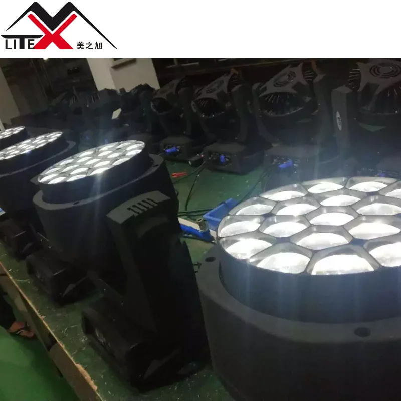 Flower Moving Head 19x15W Big Bee Eyes Beam Wash Zoom Light for Stage DJ Disco Event