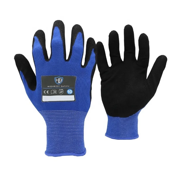 Gloves Work I NS316E Blue Nitrile Oil And Gas Gloves Industrial Nitrile Gloves