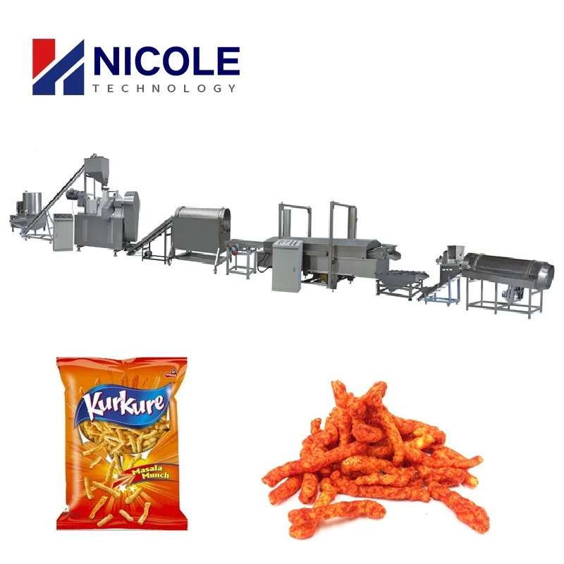 Hot Selling Fully Automatic CE Stainless Steel Mini Puff Kurkure Making Machine 150kg/h