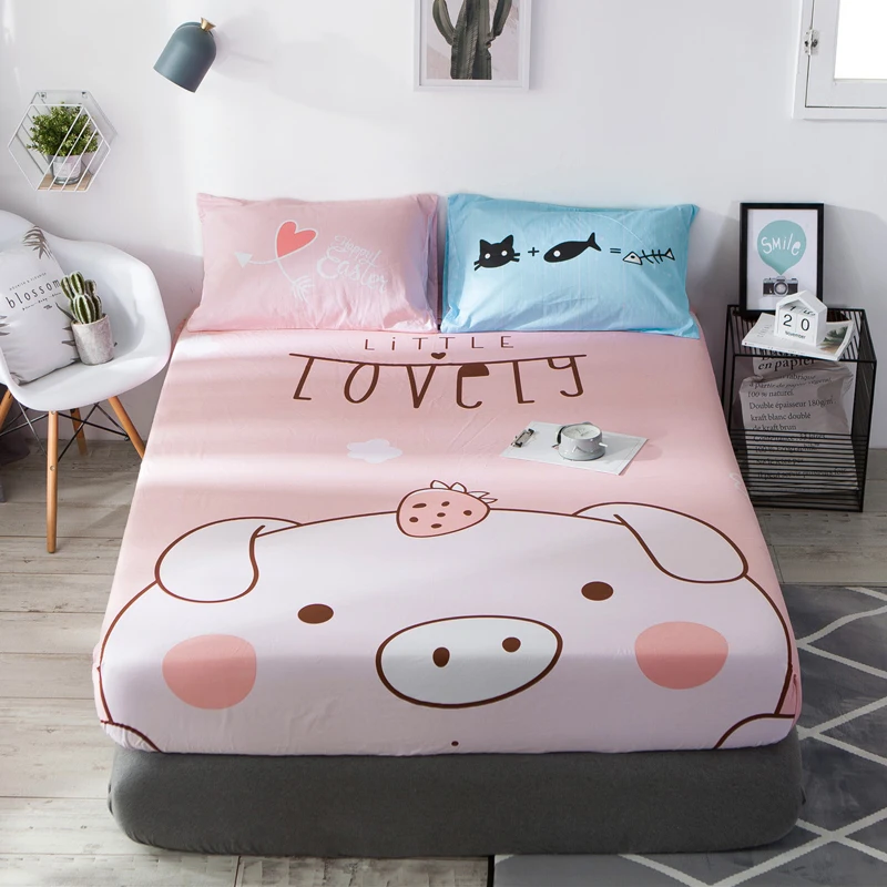  Custom print cute cartoon Waterproof crib baby quilted Mattress Protector cover