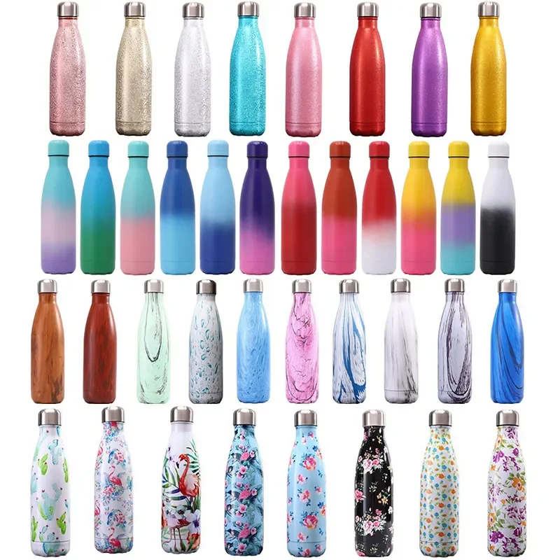 500ml 750ml Thermal Insulated Stainless Steel Cola Shaped Water Bottle with Custom Logo