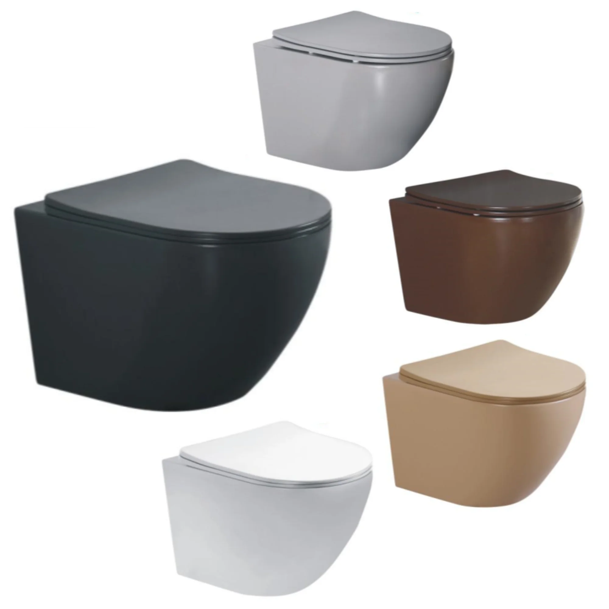 First-W02 Sanitary ware bathroom ceramic black wc piss wall hung toilet