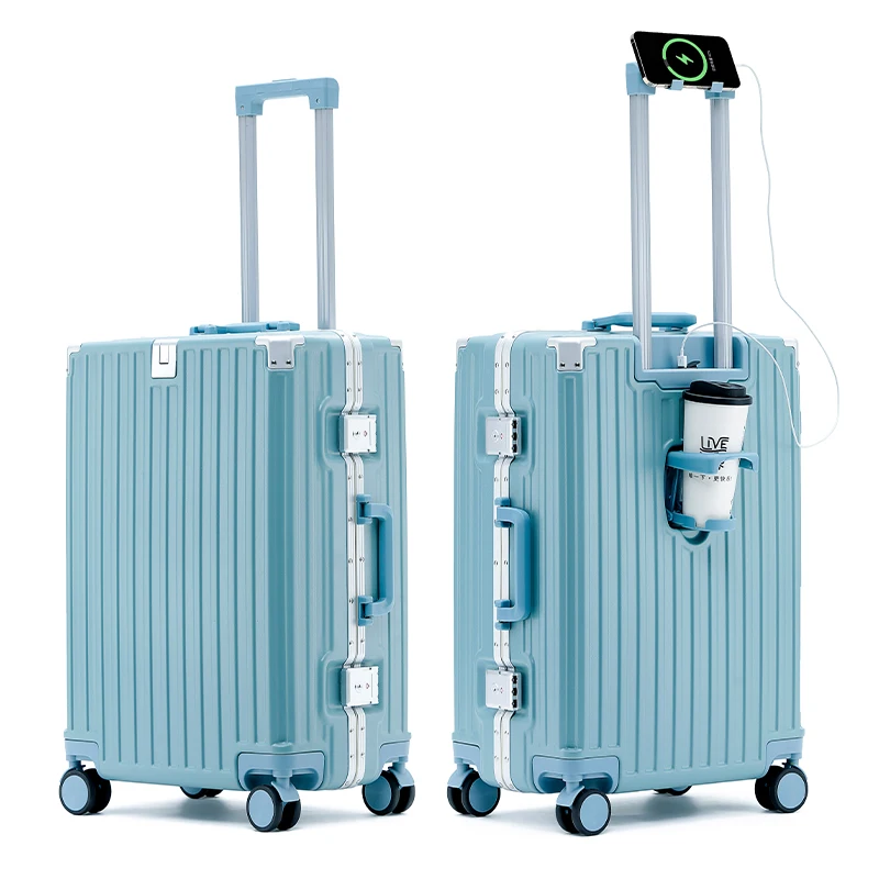 OEM/ODM High Quality Aluminium Suitcase  Luggage Carry Ons 20/22/24/26 Inch Large Cabin Luggage Suitcase for Traveling