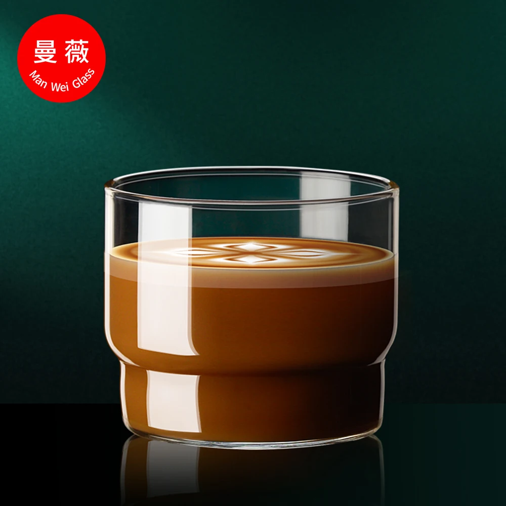 Hot Sale 250ml Food Grade Borosilicate Glass Coffee Cup Glass Milk Water Beer Tea Cup for Tableware Use