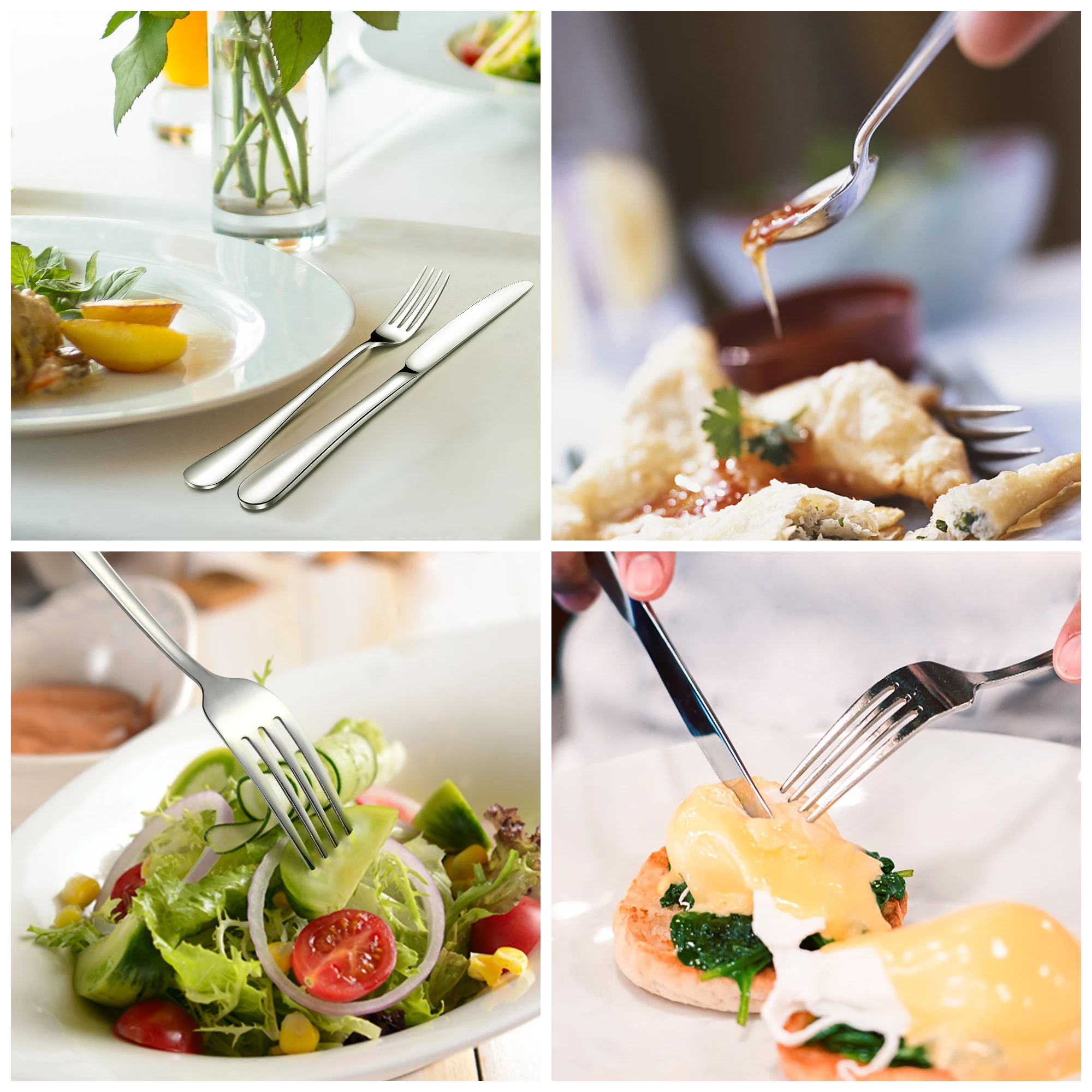 Silverware Posate Set Cuttlery Set Fork Spoon Knives Iso9001stainless Steel China Best Seller Restaurant Metal Minimalist Silver