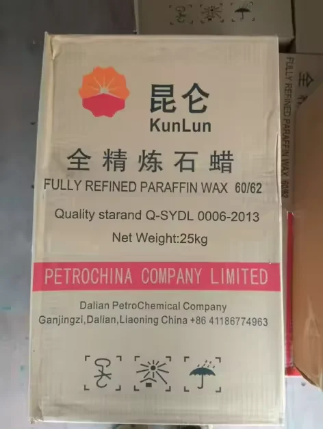 Fully refined Paraffin Wax price KUNLUN Brand 56-58 melting point 58-60 melting point