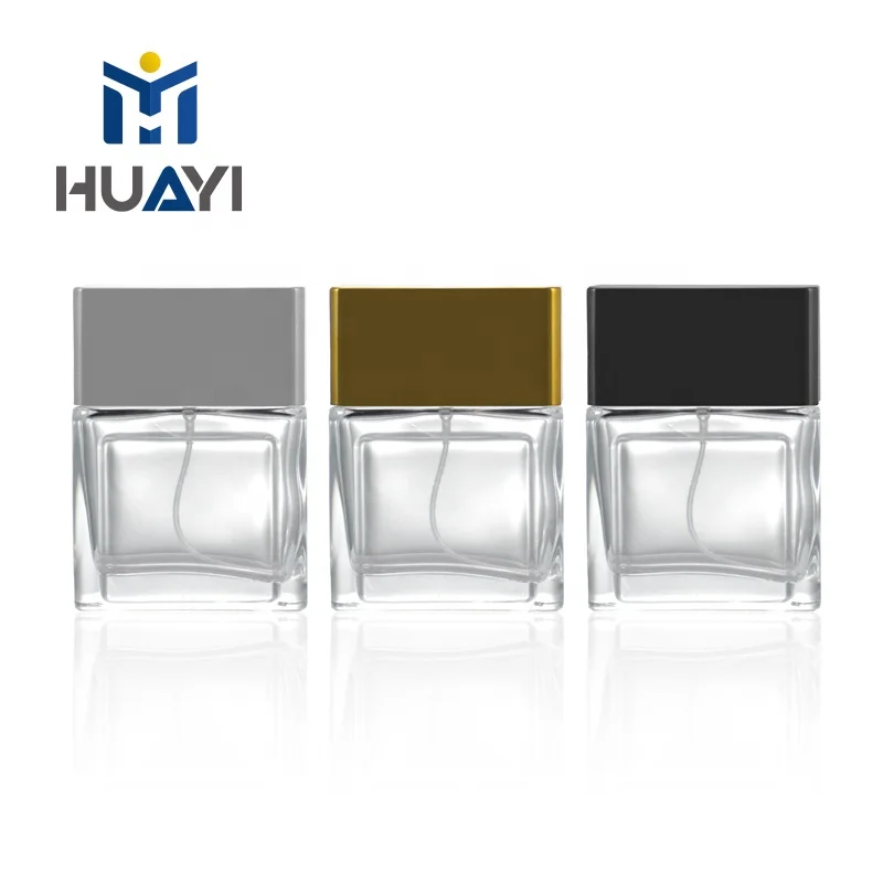 HUAYI wholesale women men 50 ml 15/410 screw neck cute cosmetic empty clear glass perfume bottle