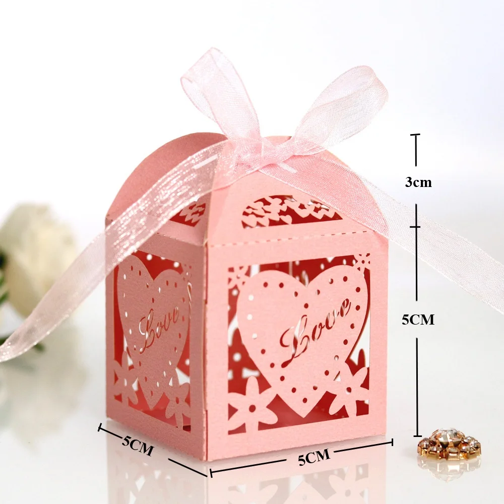 Love Heart Hollow Candy Gift Box Chocolate Sweet Packaging Boxes For Wedding Wrapping Supplies