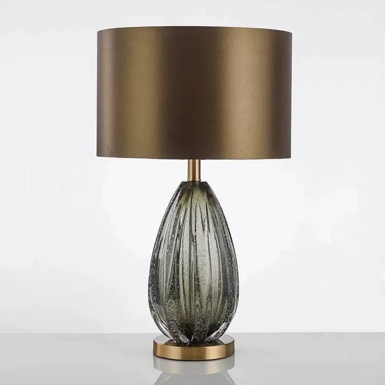Hotel Decorative Oval Shape Base Table Lamps Bedside Living Room Nordic Modern Desk Lamp Luxury Rose Gold Glass