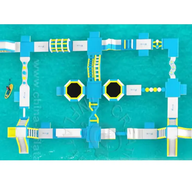 Luxurious Inflatable Water Park Dock Deck Platform Inflatable Floating Aqua Bana Surface Floating Tent Aqua Floating Resort