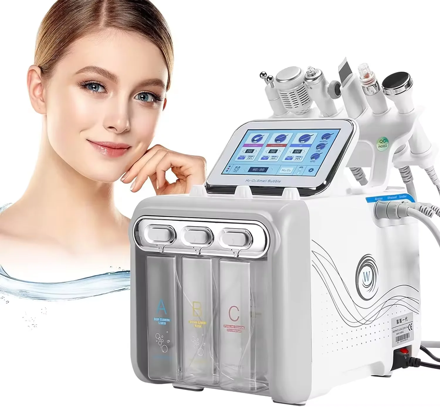 Newest Face Cleaning Vacuum Salon Essential Care Water Jet Peel Hydro Hydra 6 In 1 Hydrogen Oxygen Facial Beauty Machine