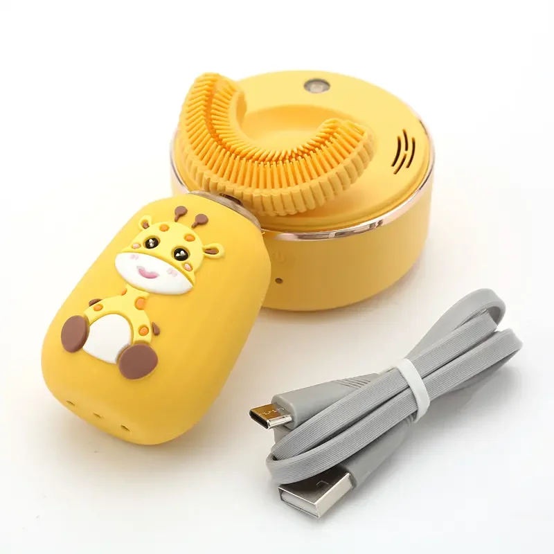 Заводская цена, портативная Персонализированная ультразвуковая зубная щетка 360 градусов, U-образная Детская электрическая зубная щетка