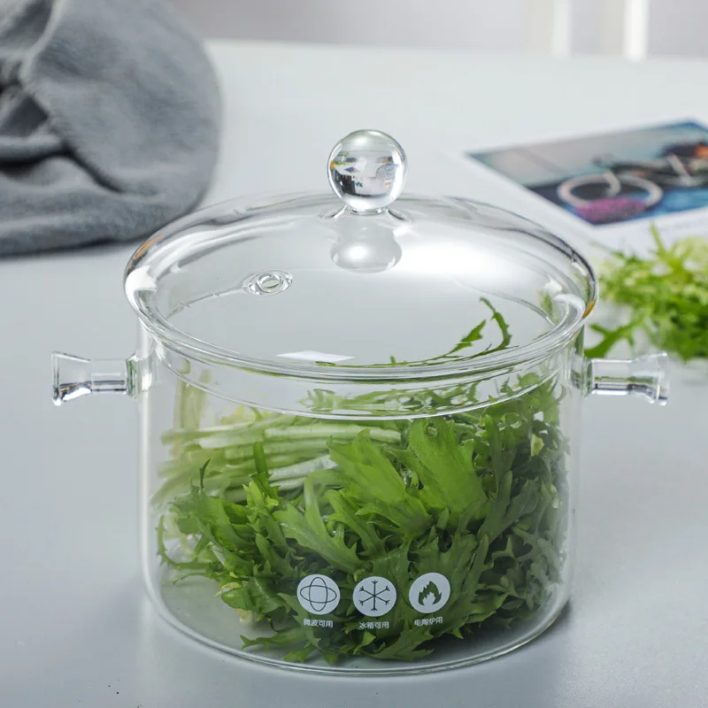 Заводская цена 1 3 л горшок из боросиликатного стекла с открытым огнем нагревательная мини-кастрюля миска для лапши кастрюля бисером