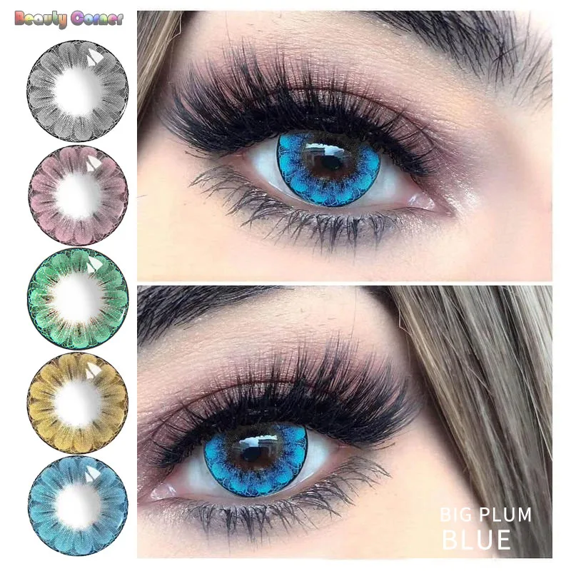 
Maxiy Girl 2pcs/pair Big Plum Series Soft Color Contact Lens Yearly Use Color Contact Lenses for eyes 