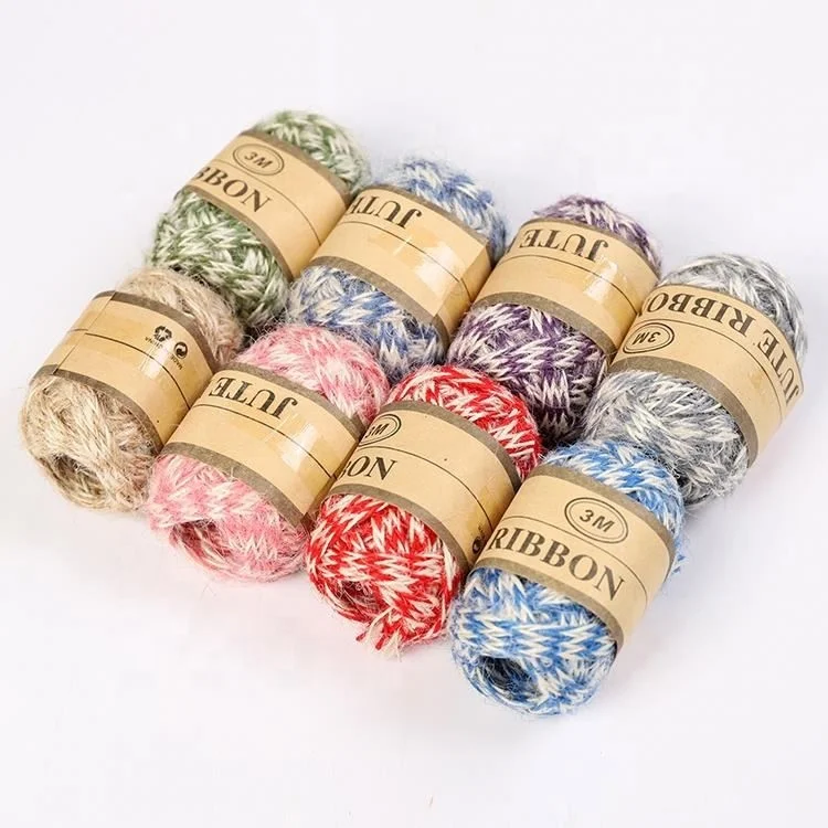 24 Rolls Natural Jute Twine String Hemp Rope for Festival Wedding Christmas Decoration