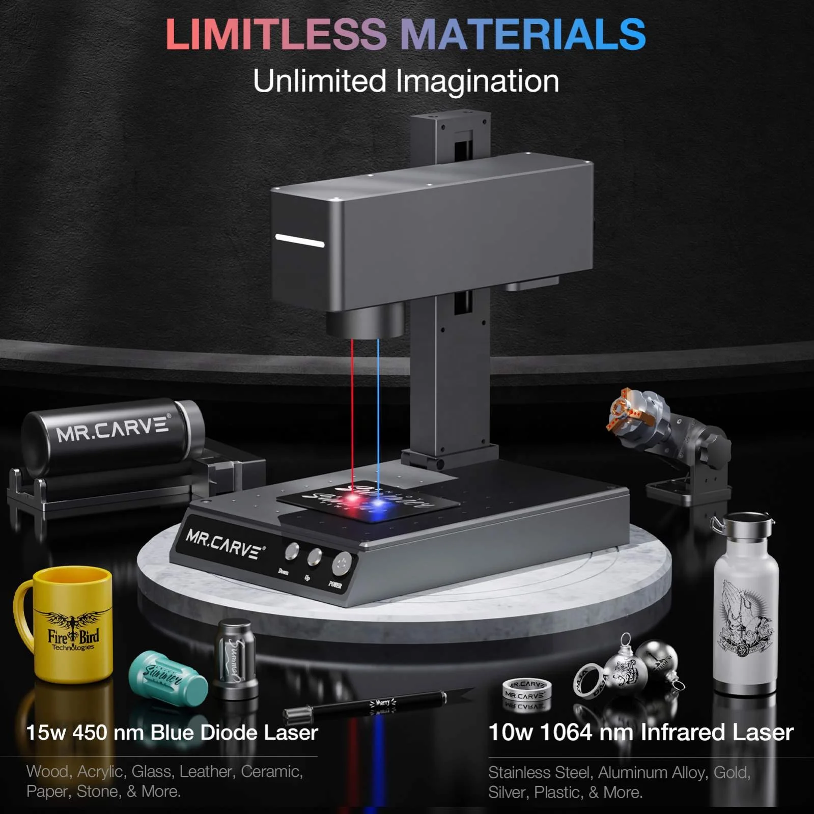 DAJA M4 Hobby Rycos 40w Mirror and Sandblasting Compressor Senargy Coupeur Jewelry Fiber Laser Engraving Machine