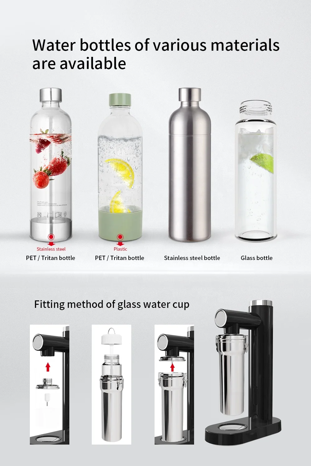 2024 Factory Price Soda Water Maker Co2 Carbonated Drinks Household Soda Maker Plastic Desktop Sparkling Water Machine