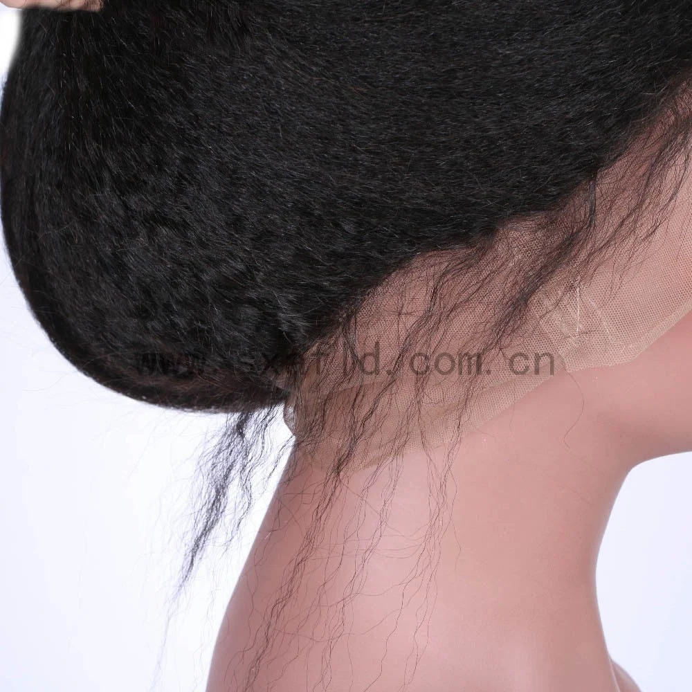 Предварительно выщипанные волосы высокотемпературное Волокно Термостойкие курчавые прямые Yaki синтетические кружевные передние парики для чернокожих женщин