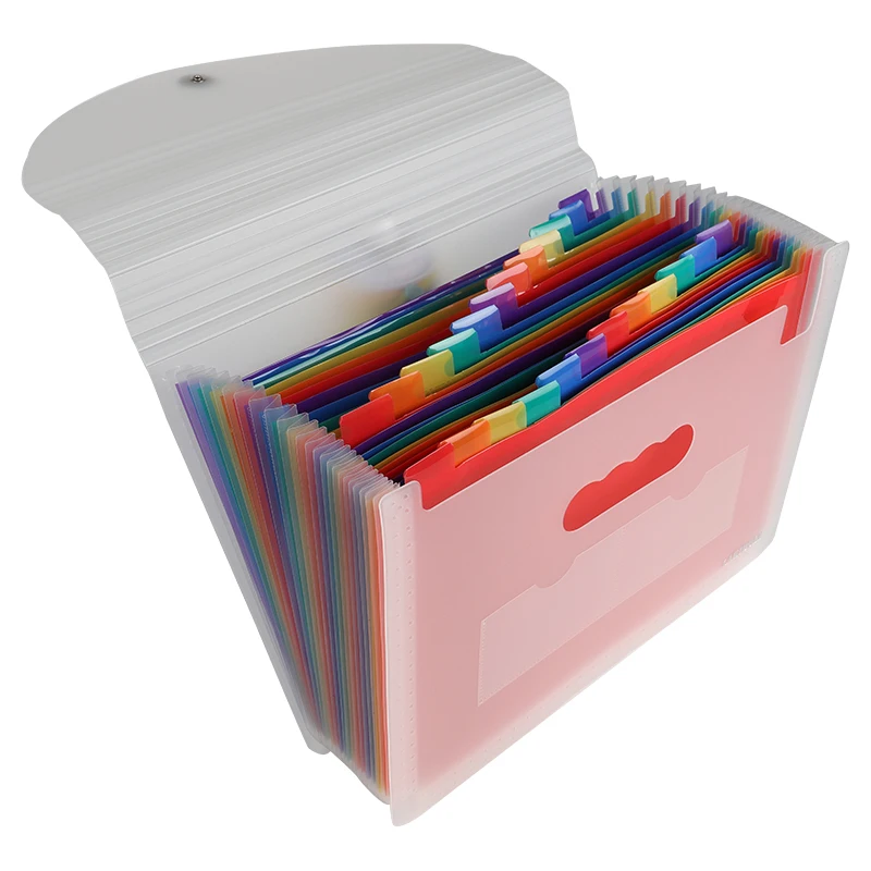 A4 size plastic extension organ folder 12 pockets with portable index storage Custom