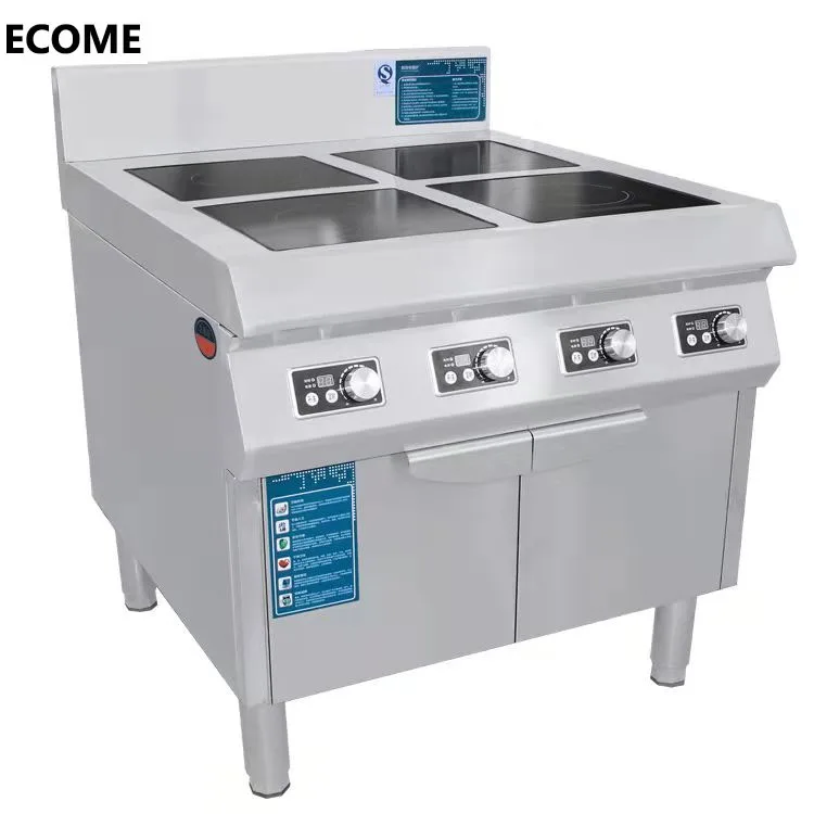 Commercial hotel restaurant kitchen equipment induction cooker stainless steel 4 burner induction cooker