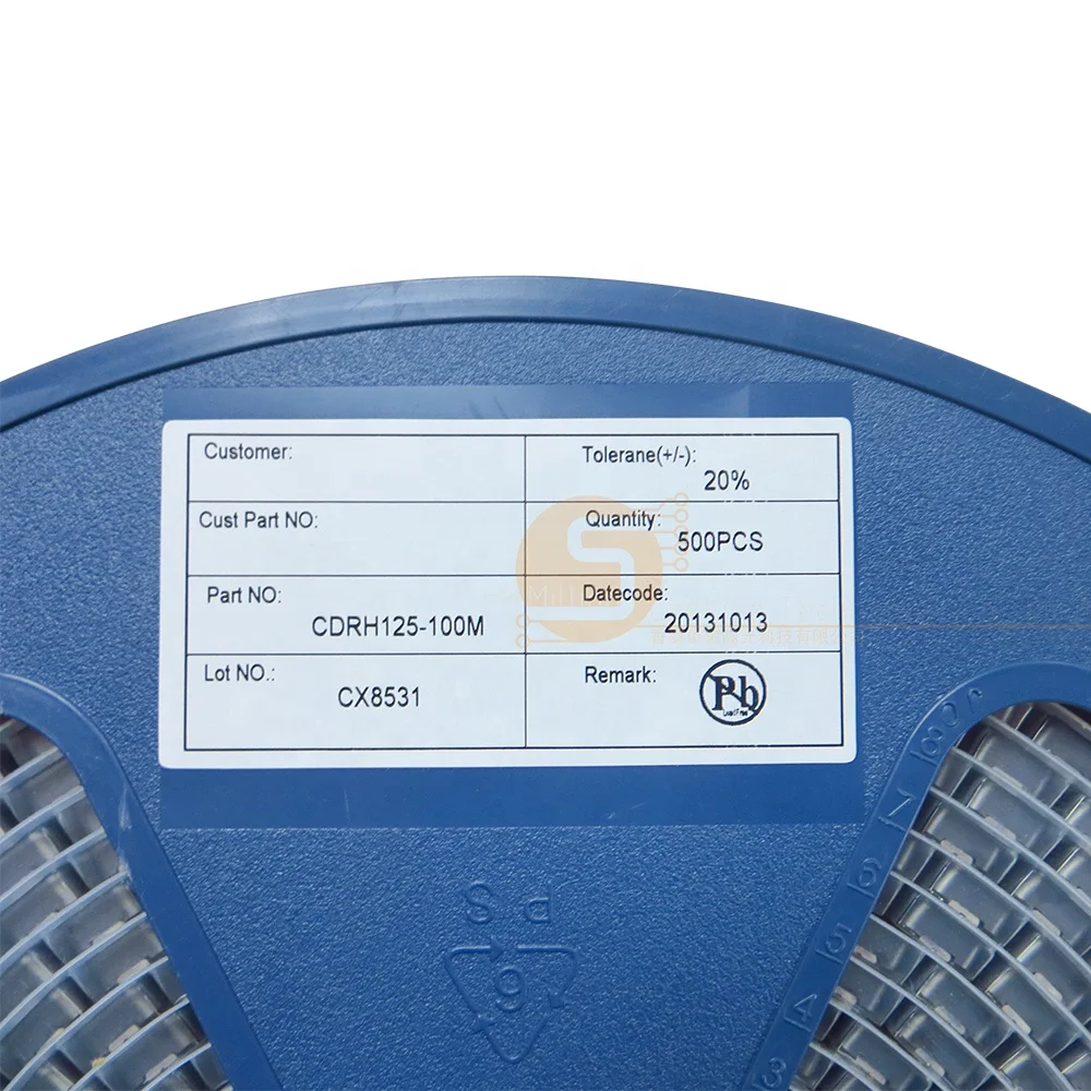 CDRH125 10UH marking:100 12*12*5 Chip power shield inductor 12*12*5MM